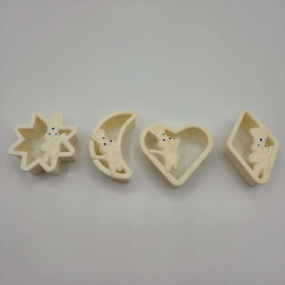 Vintage 70's Pillsbury Doughboy Cookie Cutters give away Star Moon Heart Diamond